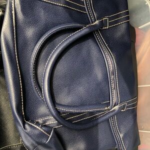 Men's Navy Blue Leather Bag